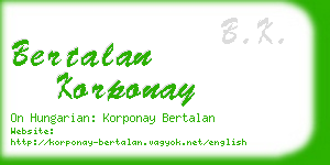 bertalan korponay business card